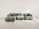 Grace - Canapé D'Angle Réversible - 4 Places - Velours Texturé - Vert Sauge