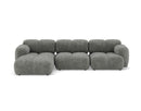 Grace - Reversible Corner Sofa - 4 Seater - Textured Velvet - Gray