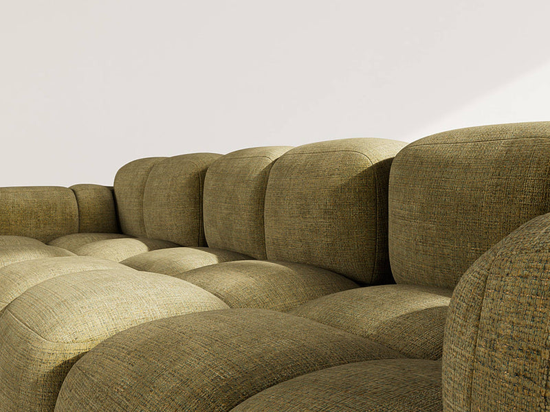 Grace - Canapé D'Angle Réversible - 4 Places - Velours Texturé - Vert Olive