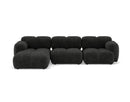 Grace - Reversible Corner Sofa - 4 Seater - Textured Velvet - Anthracite Gray