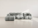 Grace - Reversible Corner Sofa - 4 Seater - Textured Velvet - Gray
