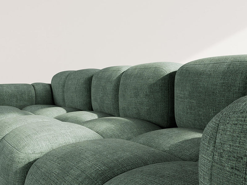 Grace - Sofá esquinero reversible - 4 plazas - Terciopelo texturizado - Verde