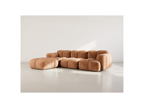 Grace - Canapé D'Angle Réversible - 4 Places - Velours Texturé - Rouille