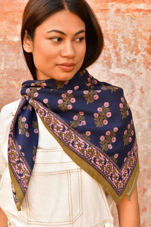 Large Antigone Scarf - Midnight Blue