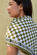 Grand Foulard Checks - Vert
