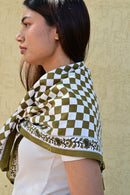 Grand Foulard Checks - Vert