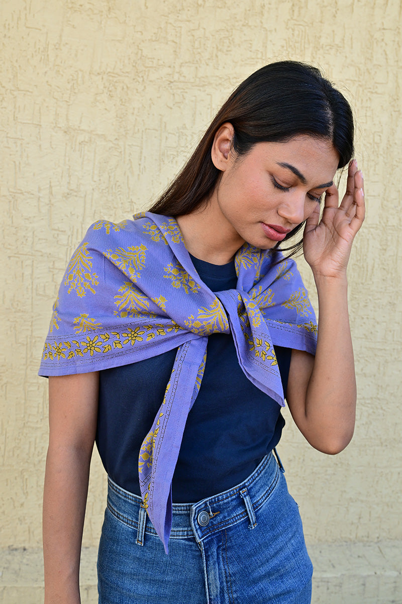 Grand Foulard Galatie - Bleu