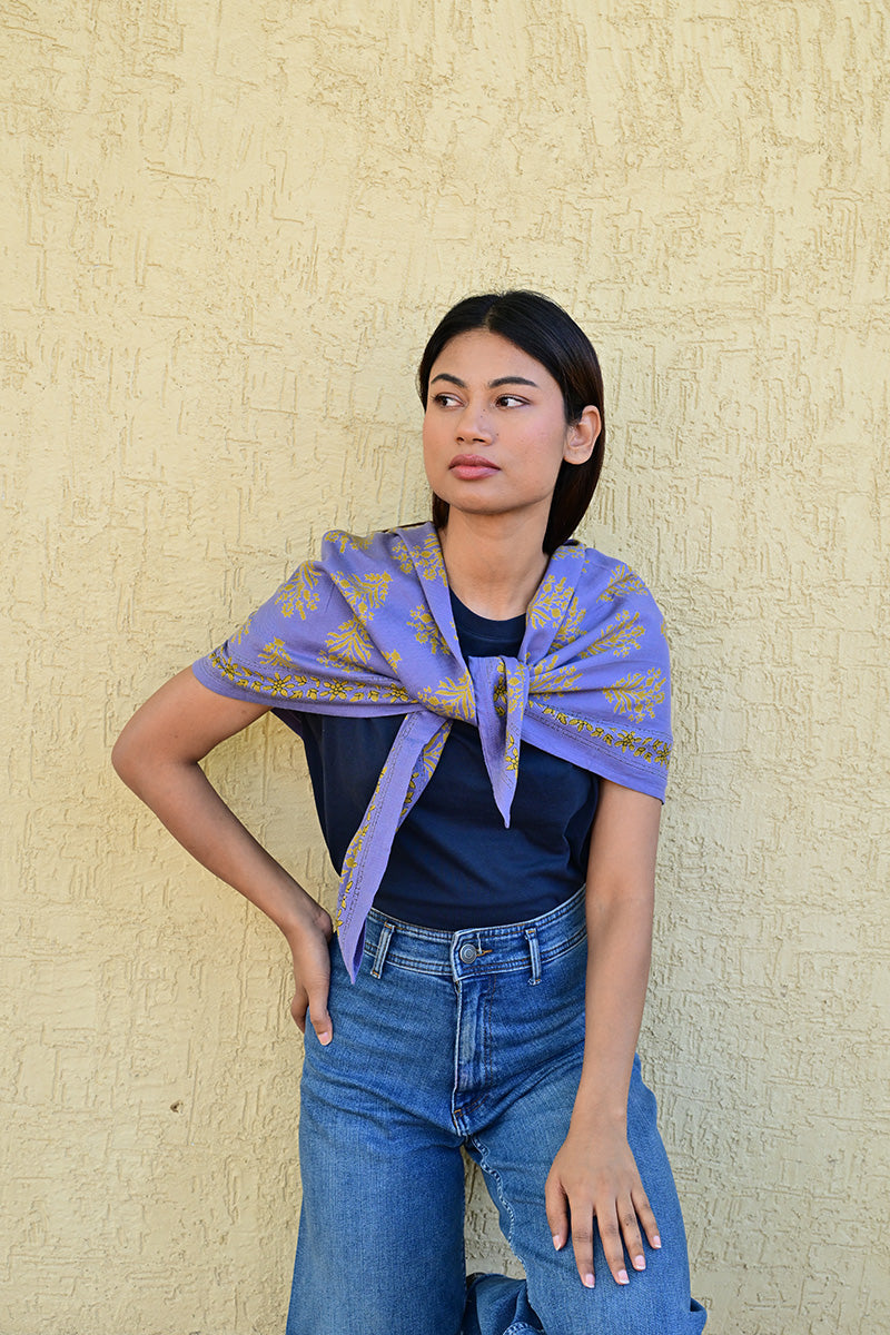 Grand Foulard Galatie - Bleu