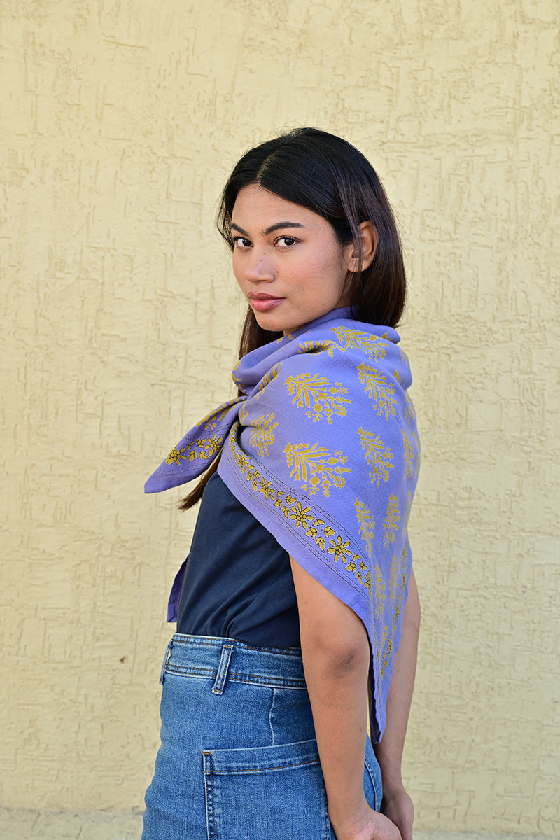 Grand Foulard Galatie - Bleu