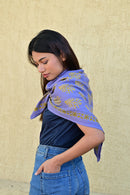 Grand Foulard Galatie - Bleu