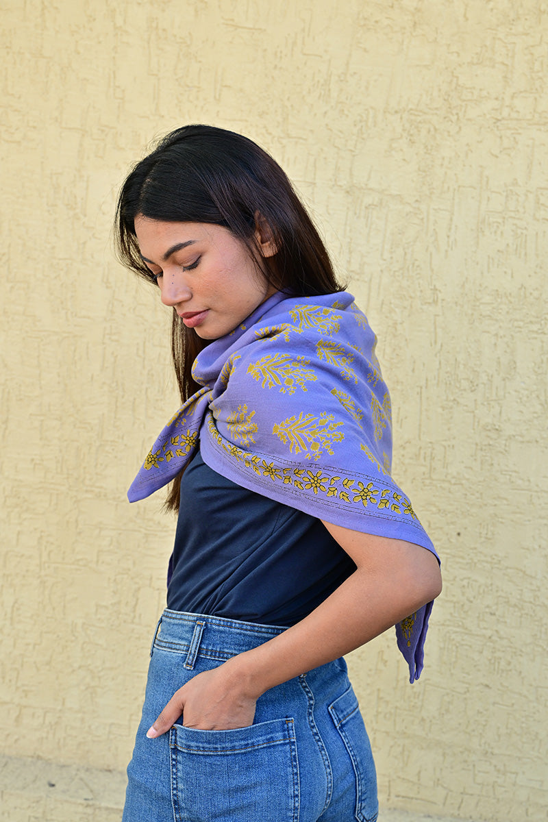 Grand Foulard Galatie - Bleu