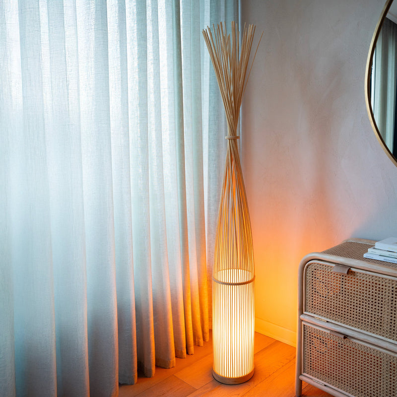 Lampadaire Huron en bambou naturel
