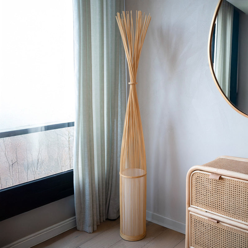 Lampadaire Huron en bambou naturel