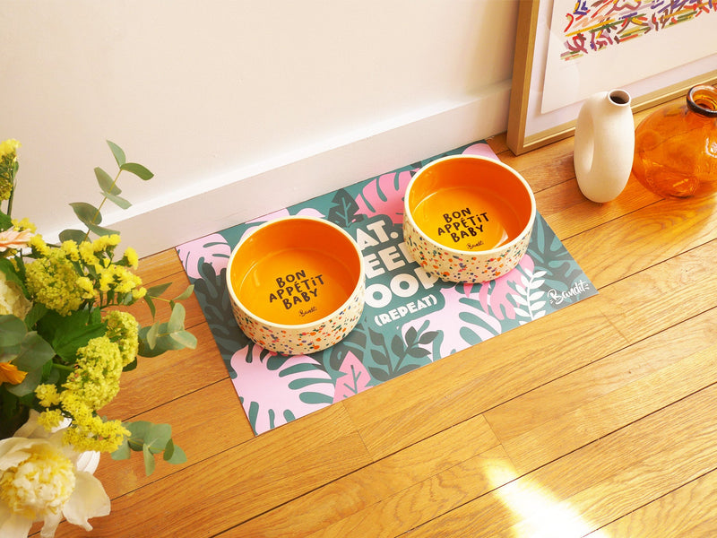 Tapis De Gamelle Eat Sleep Poop - Chien/Chat