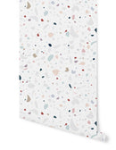 Papier Peint Granite - Blanc Multicolore