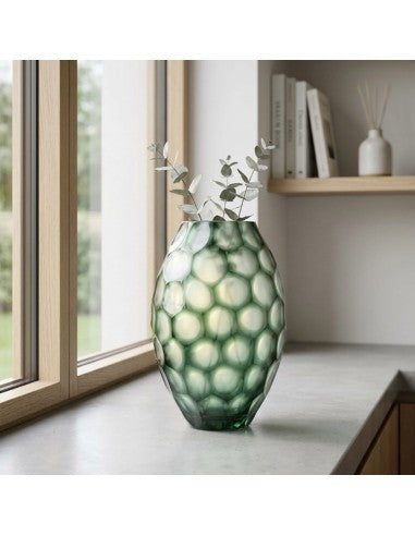 Geode - Vase Ovale - H31 Cm - Vert