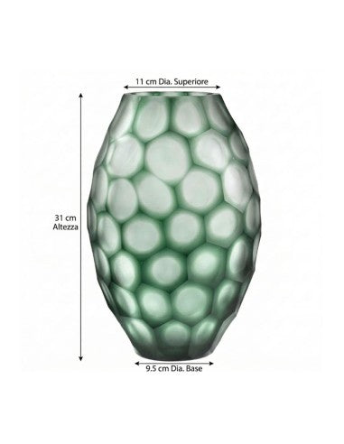 Geode - Vase Ovale - H31 Cm - Vert