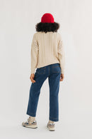 organic cotton fabric and fine knit openwork texture