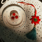 Grigri Cuir Soleil et Coquelicot