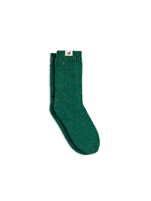 Green recycled wool winter socks