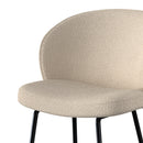 Lot de 2 chaises pour îlot central 66,3 cm en tissu bouclé beige