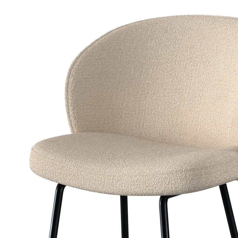 Lot de 2 chaises pour îlot central 66,3 cm en tissu bouclé beige