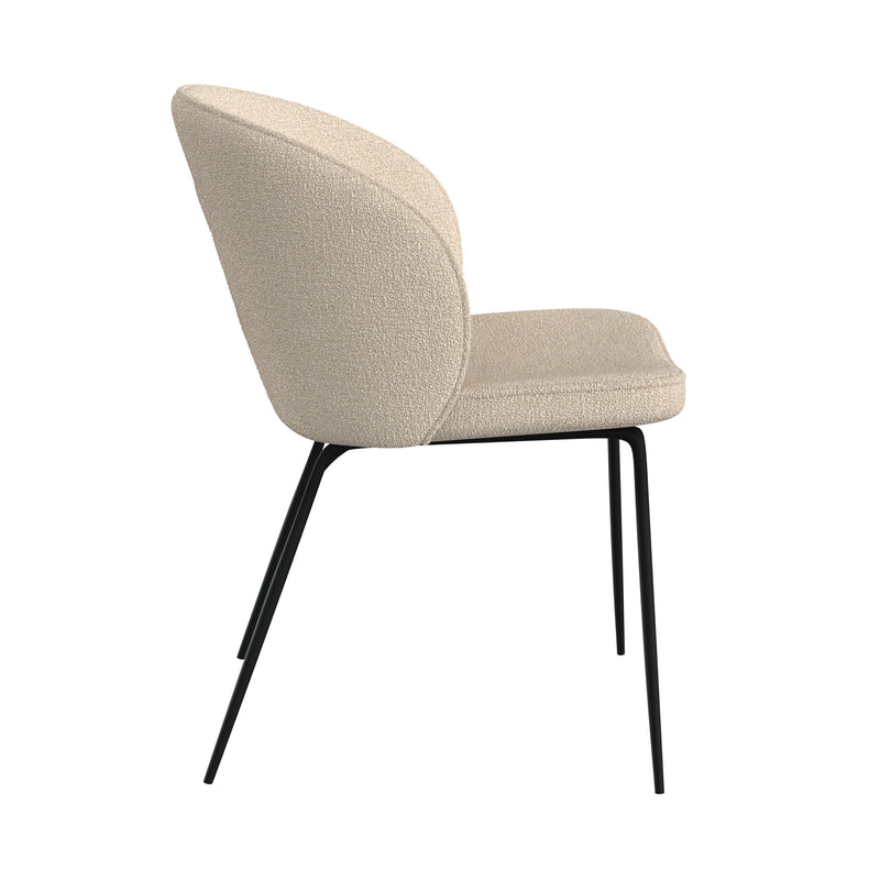 Chaise Groom beige en tissu bouclette (lot de 2)