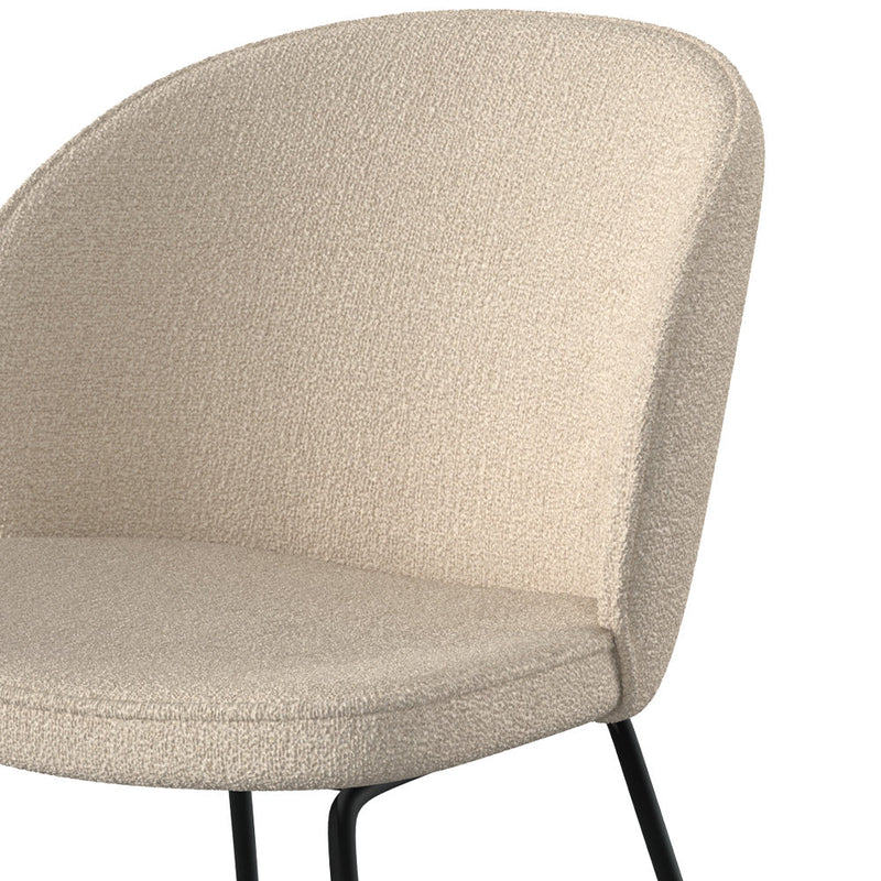 Chaise Groom beige en tissu bouclette (lot de 2)