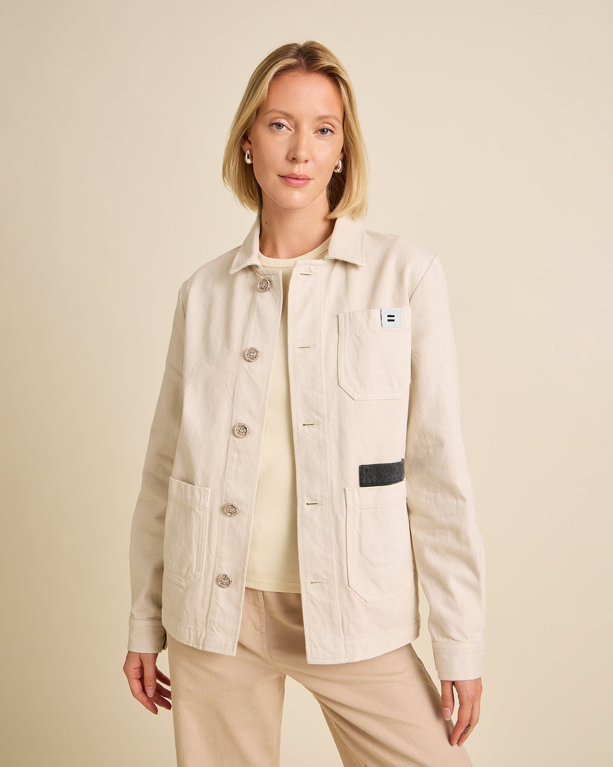 Denim-Worker-Jacke Off White