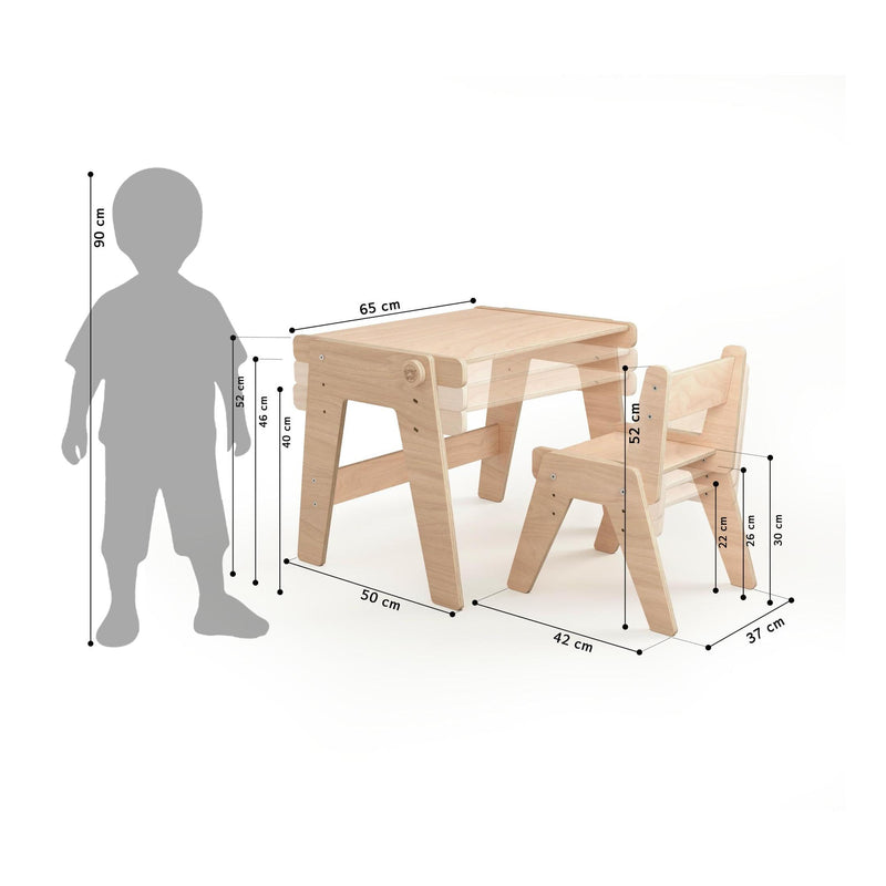 Duo Table & Chaise Évolutives – Nature