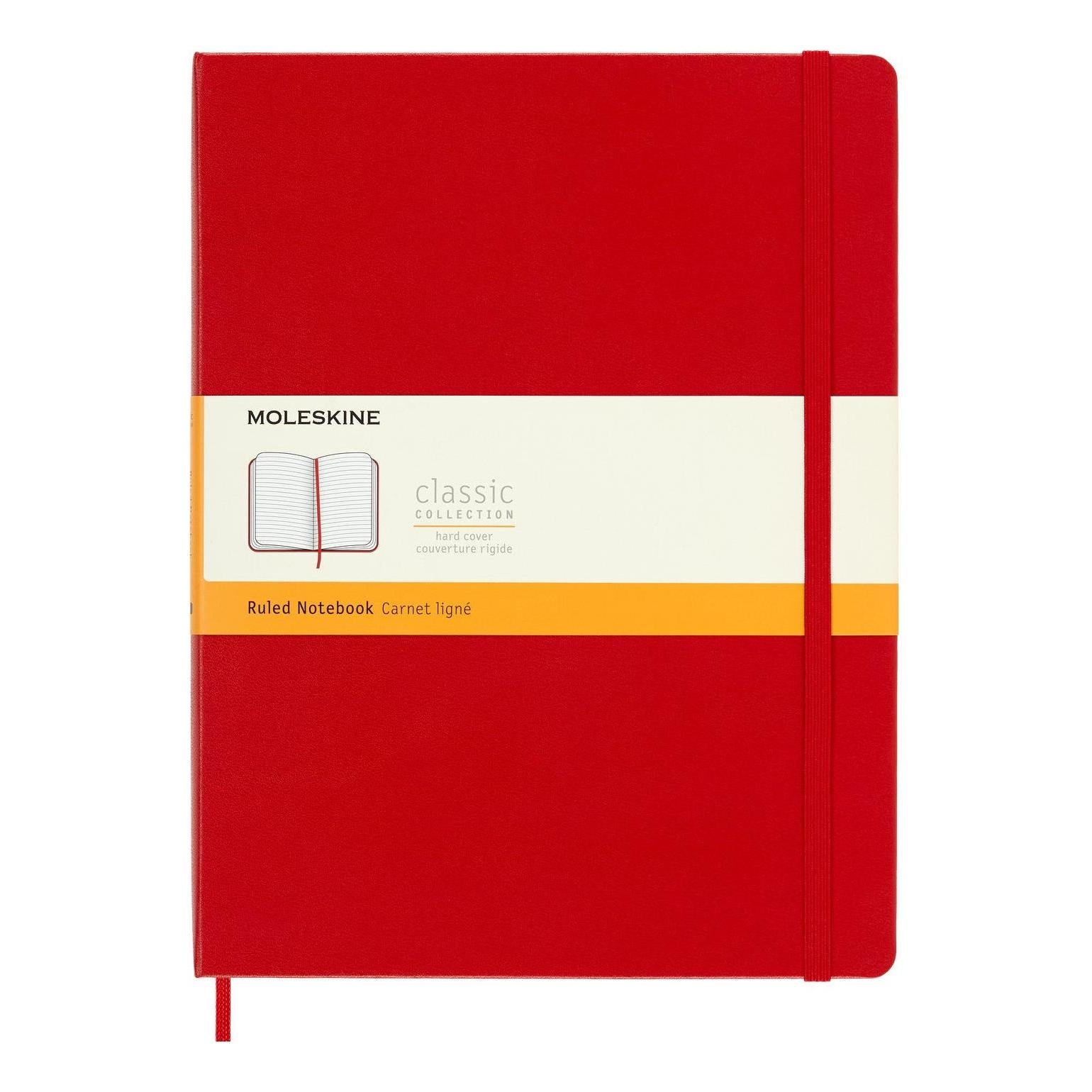 Classic Notebook XL 19x25 - Ruled Pages - Scarlet Red