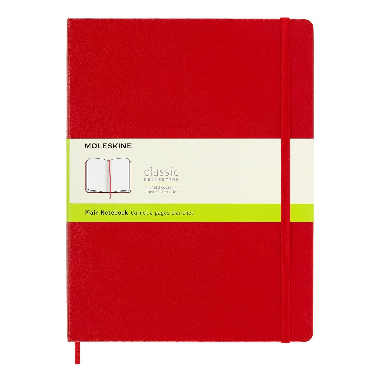 Classic Notebook XL 19x25 - Plain Pages - Scarlet Red