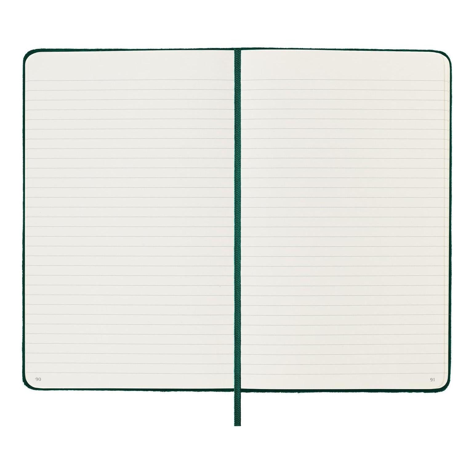 Textile Large Notebook 13X21 - Ruled Pages - Bottle Green