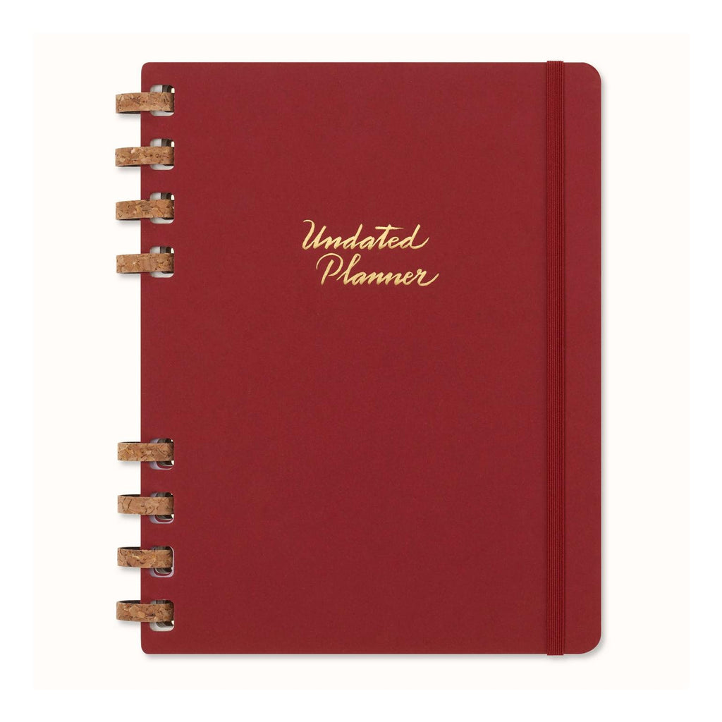 Spiral Undated Planner Xl 20.4X25.2 - Undated - Cherry Red