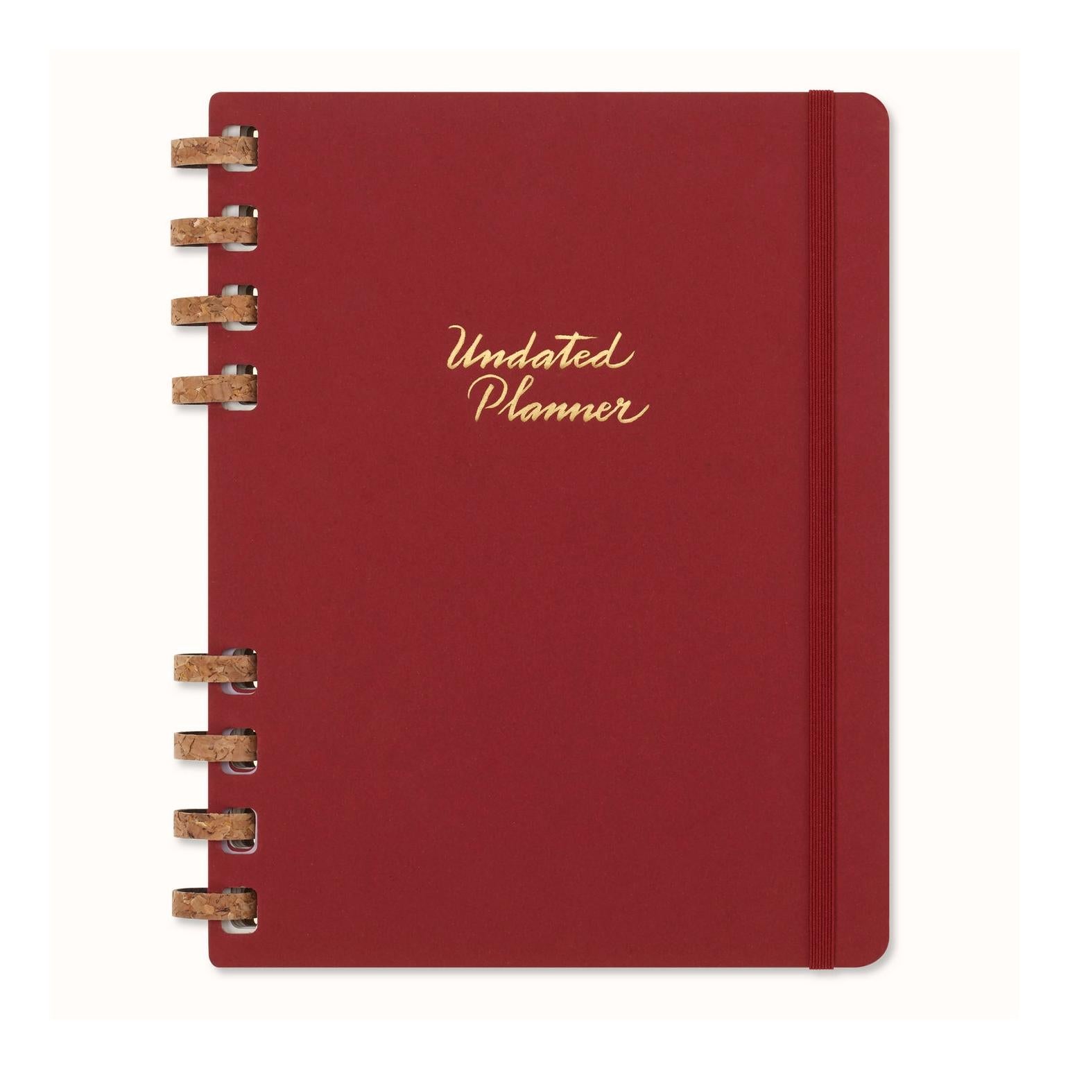 Spiral Undated Planner Xl 20.4X25.2 - Undated - Cherry Red