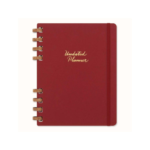 Spiral Undated Planner Xl 20.4X25.2 - Undated - Cherry Red