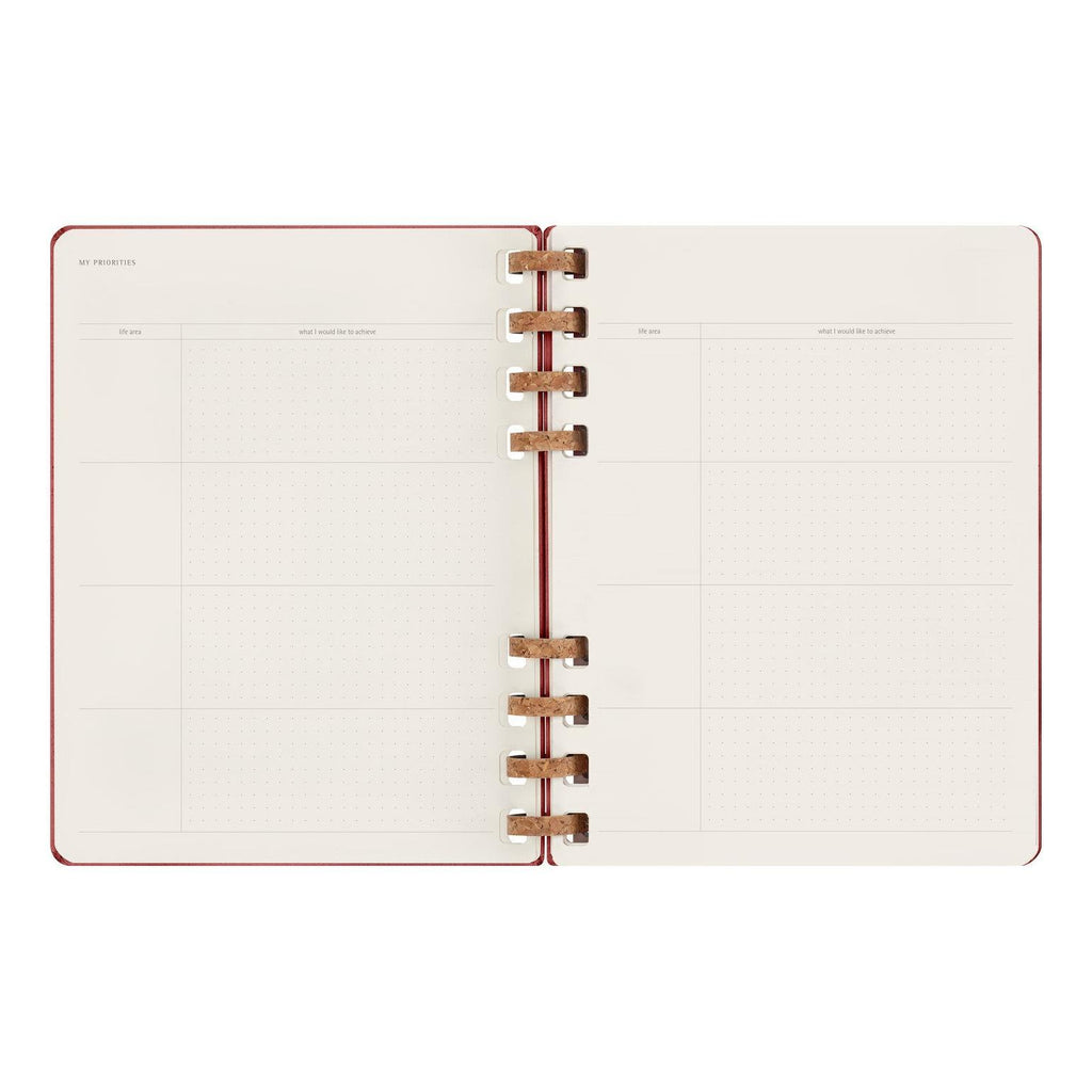 Spiral Undated Planner Xl 20.4X25.2 - Undated - Cherry Red