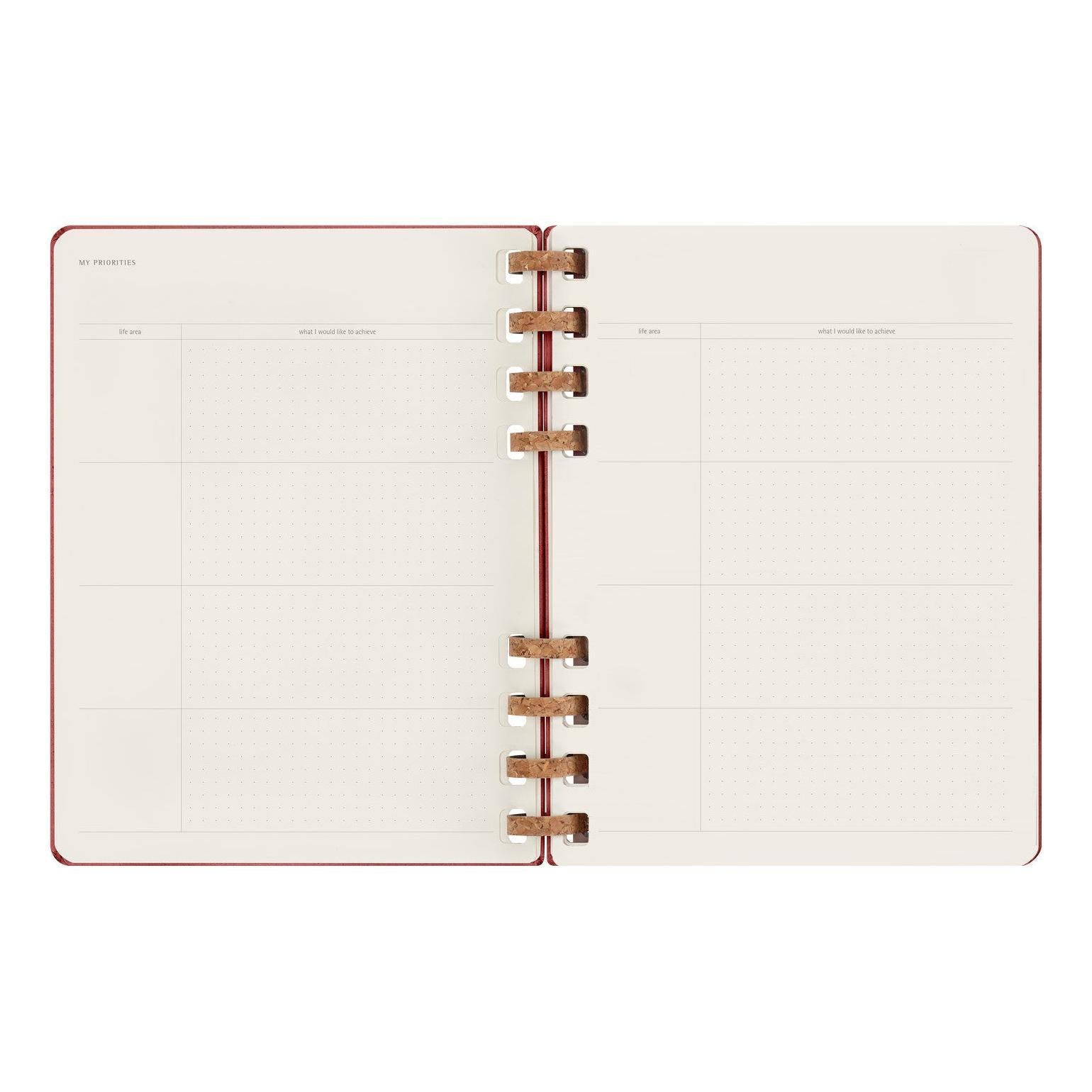 Spiral Undated Planner Xl 20.4X25.2 - Undated - Cherry Red