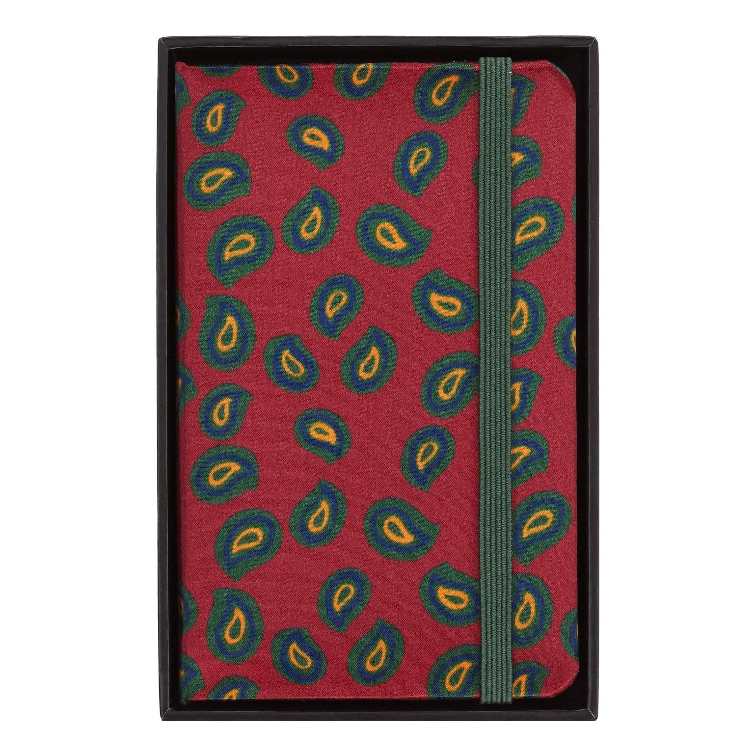 Carnet Édition Limitée Xs 6.5X10.5 - Pages Blanches - Motif Paisley Bordeaux