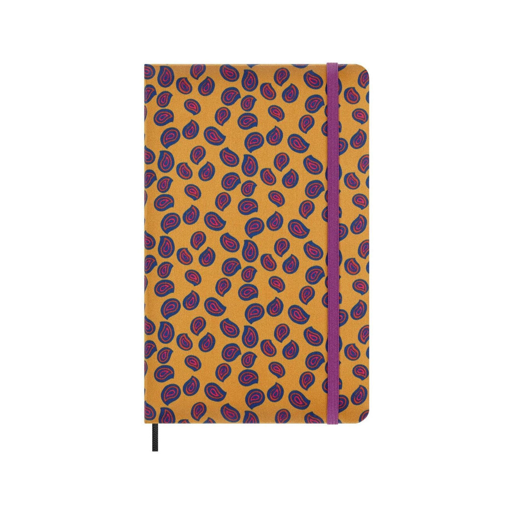 Carnet Édition Limitée Large 13X21 - Pages Lignées - Motif Paisley Jaune