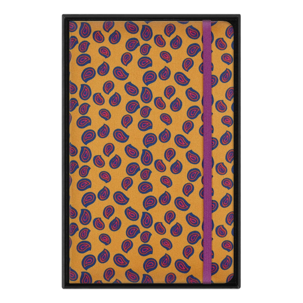 Carnet Édition Limitée Large 13X21 - Pages Lignées - Motif Paisley Jaune