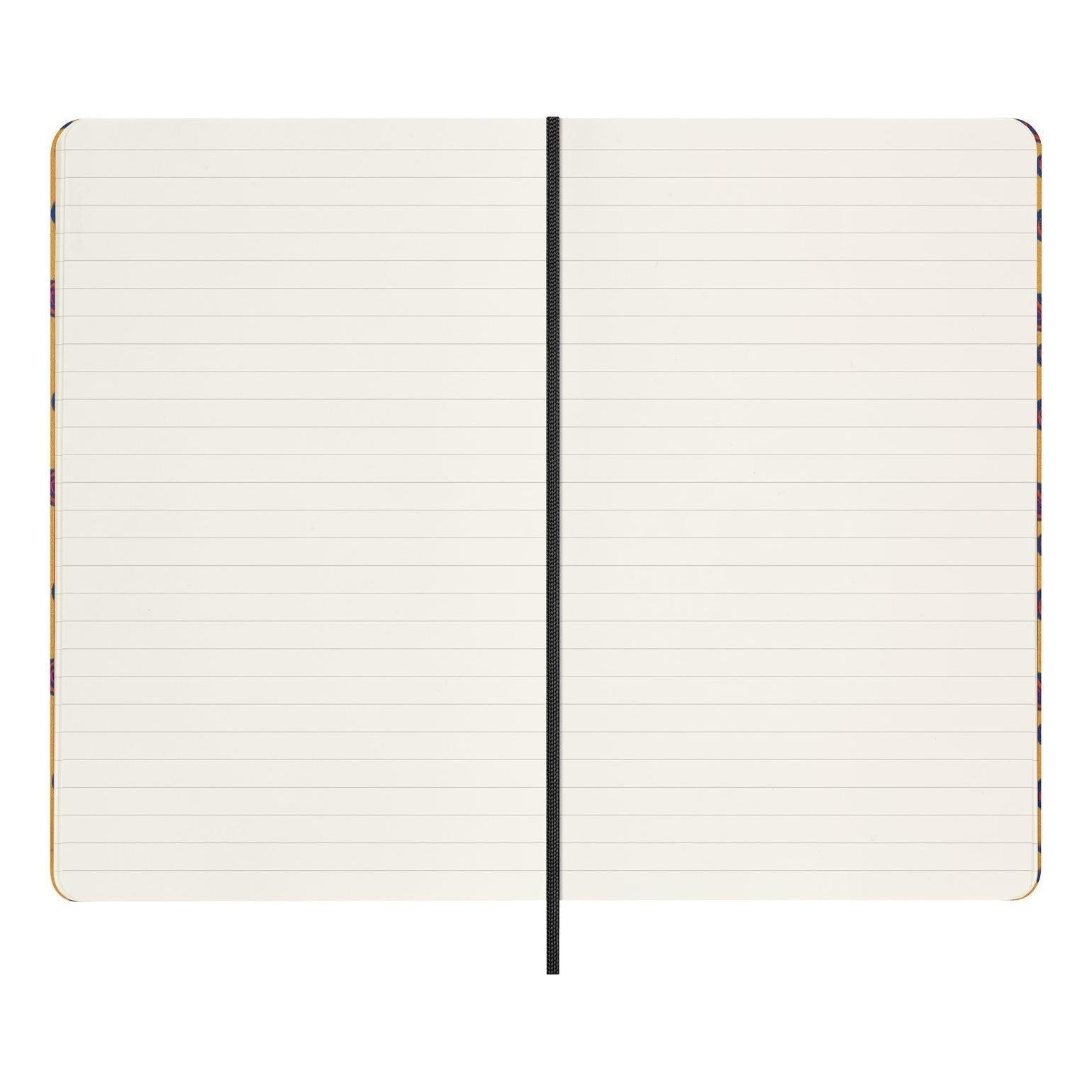 Carnet Édition Limitée Large 13X21 - Pages Lignées - Motif Paisley Jaune