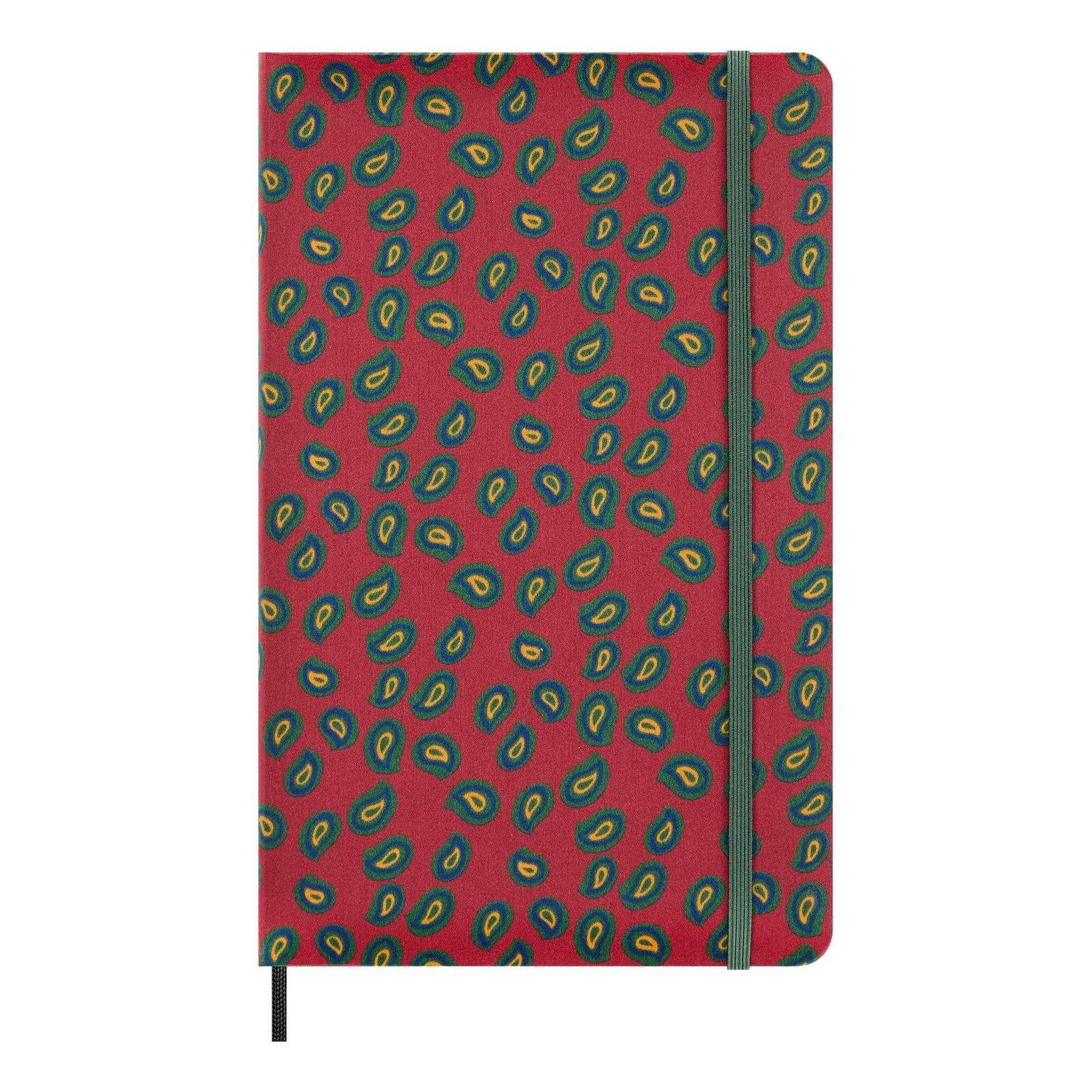 Carnet Édition Limitée Large 13X21 - Pages Lignées - Motif Paisley Bordeaux