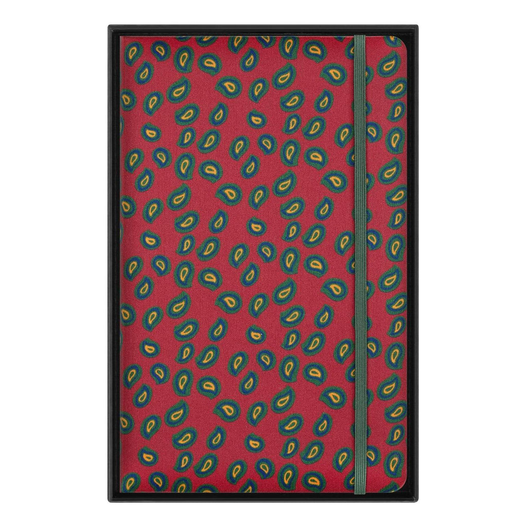 Carnet Édition Limitée Large 13X21 - Pages Lignées - Motif Paisley Bordeaux