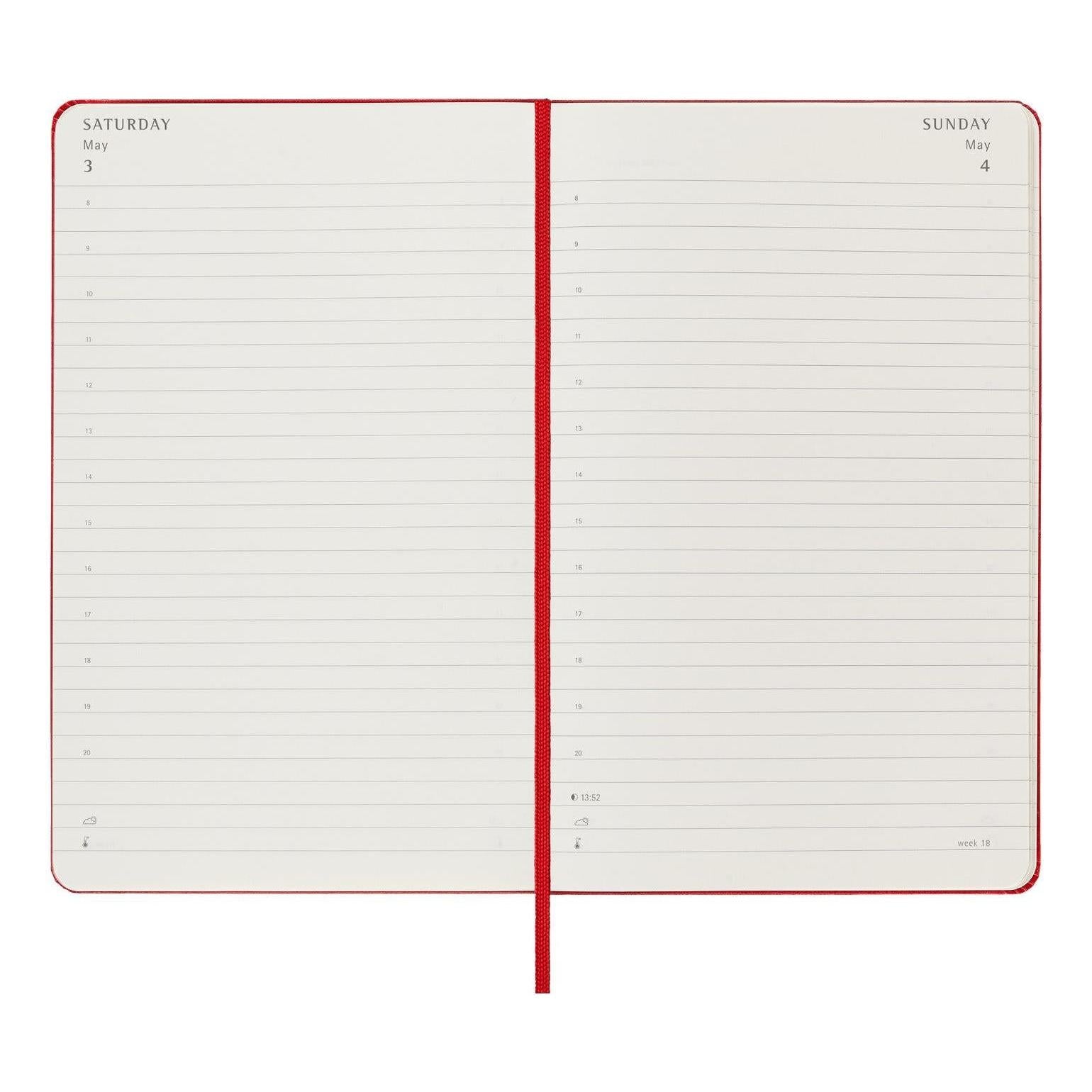 12-Month Classic Diary Large 13X21 - Daily - Scarlet Red