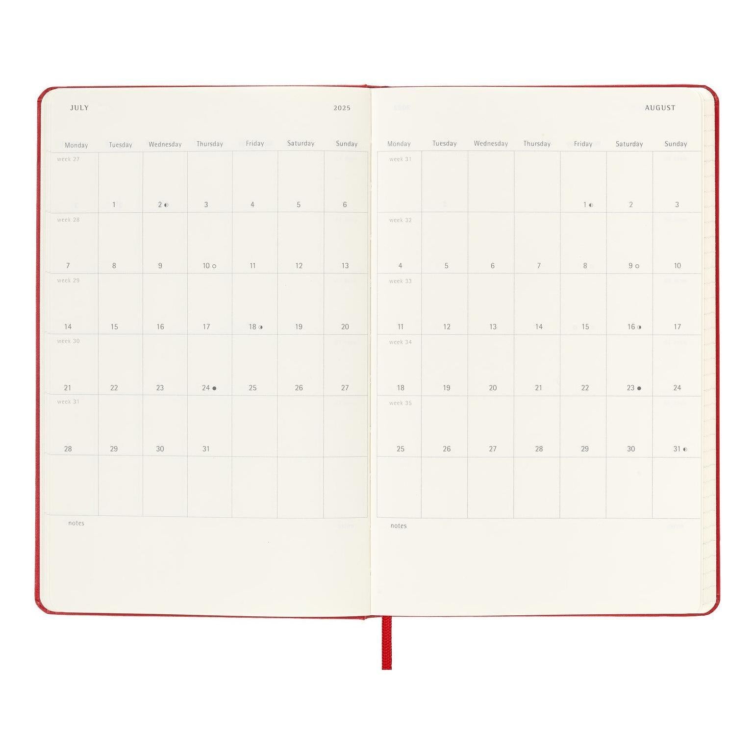 12-Month Classic Diary Large 13X21 - Daily - Scarlet Red