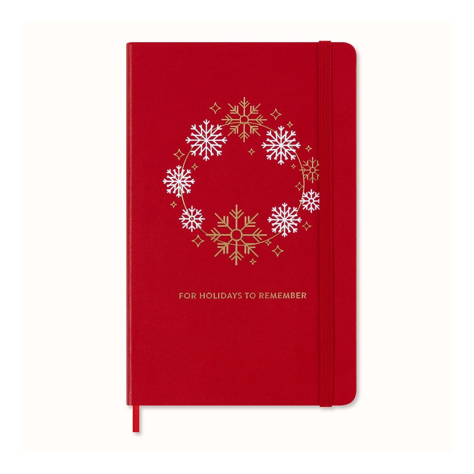 Festive Large 13X21 Notebook - Ruled Pages - Scarlet Red