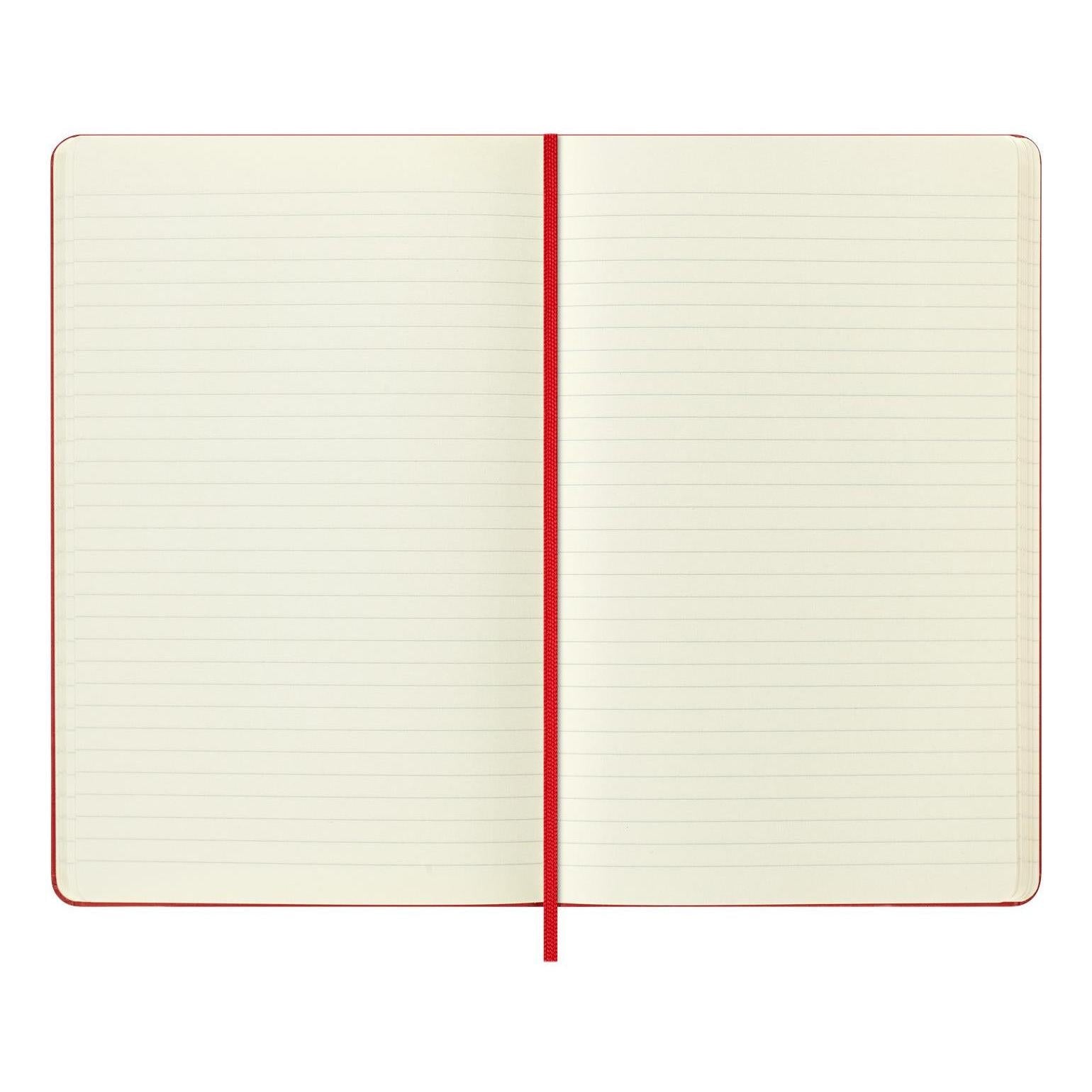 Festive Large 13X21 Notebook - Ruled Pages - Scarlet Red