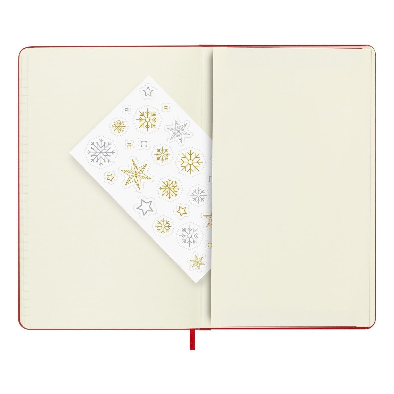 Festive Large 13X21 Notebook - Ruled Pages - Scarlet Red