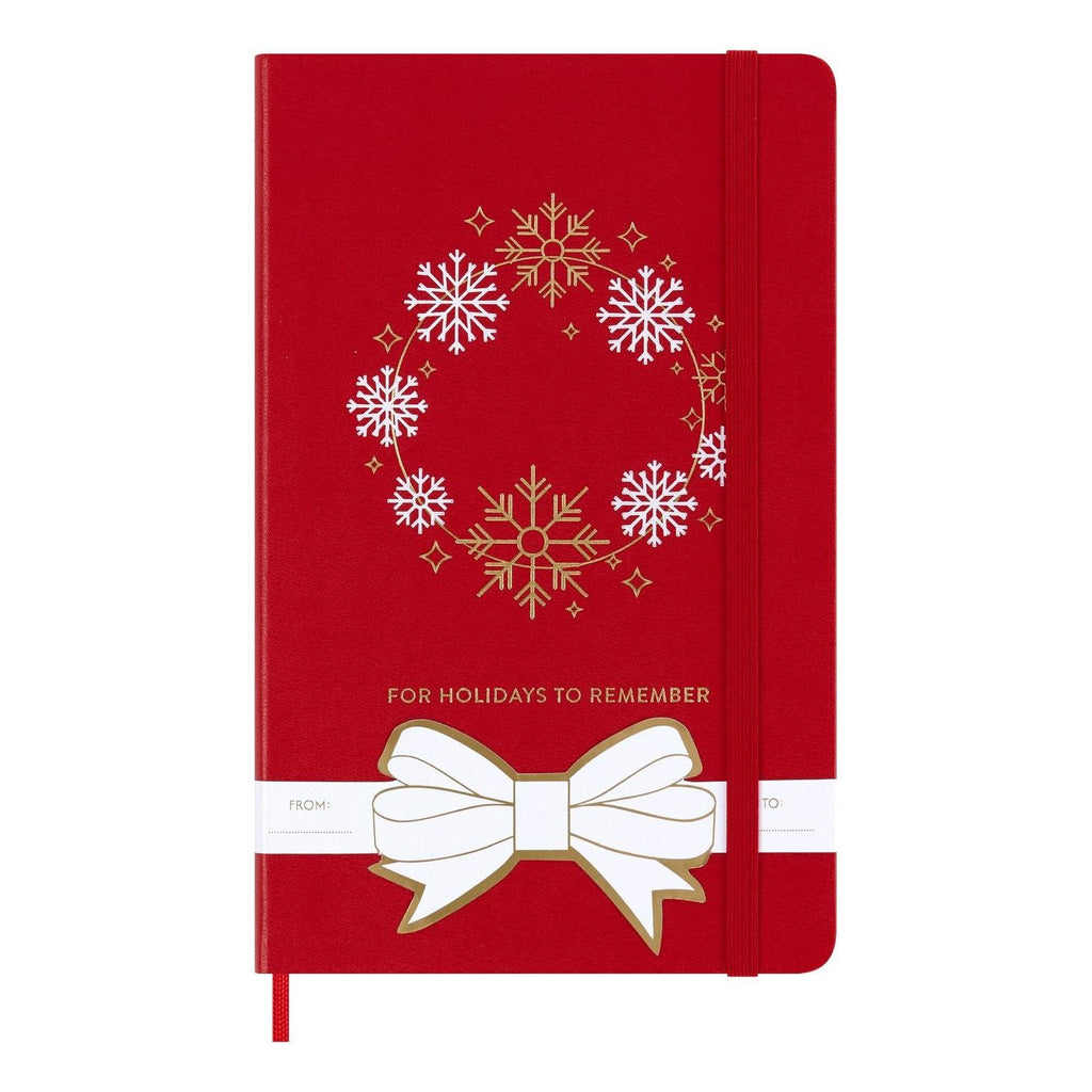 Festive Large 13X21 Notebook - Ruled Pages - Scarlet Red